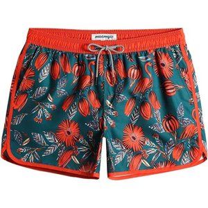 Mens Boys Short 80s 90s Vintage Swim Trunks Quick Dry Swim Suits Board Shorts